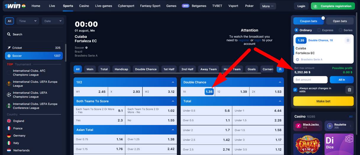 how to bet on sports on 1win in